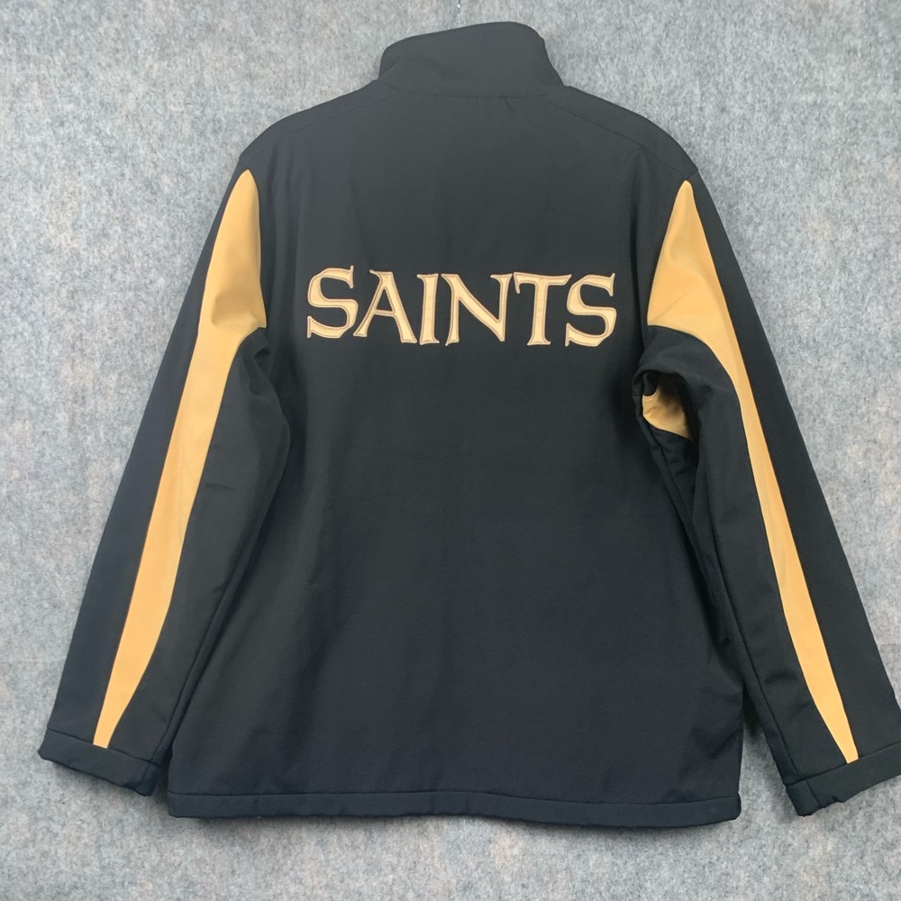 NFL‎ New Orleans Saints Men Size Large Black and Gold Full Zip Jacket football